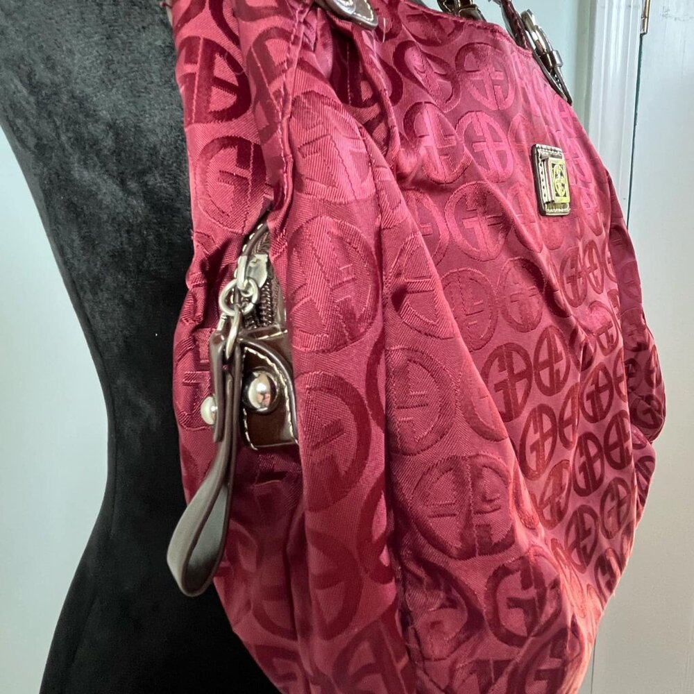 Giani Bernini Burgundy Jacquard Vintage Slouchy Shoulder Bag Witchy WhimsyFairy - Picture 3 of 16